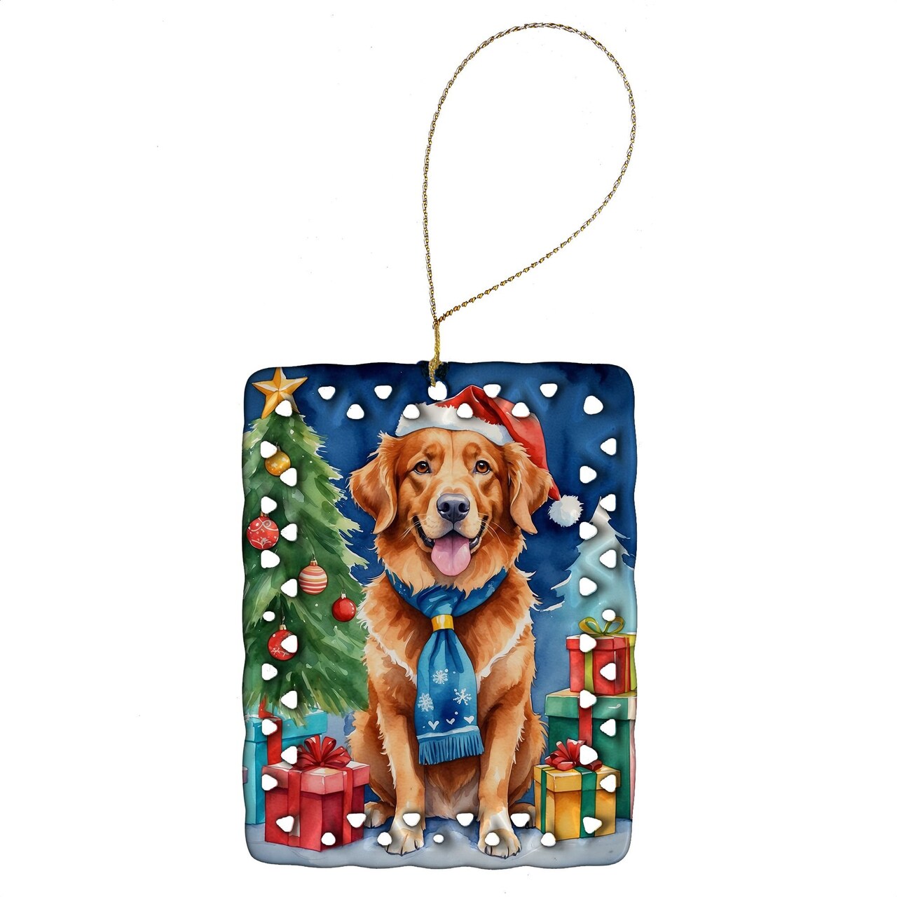 Edge Collections - 2.80" X 0.15" - Multicolor - Nova Scotia Duck Tolling Retriever Holiday Figurine - 1 Piece